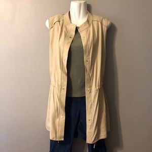 Linen Vest with Cinch Waist